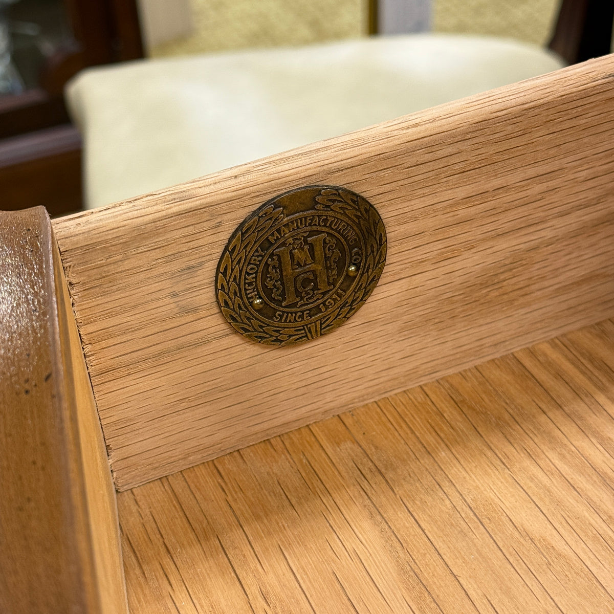 Hickory Manufacturing Yew Banded Bow Front Chest