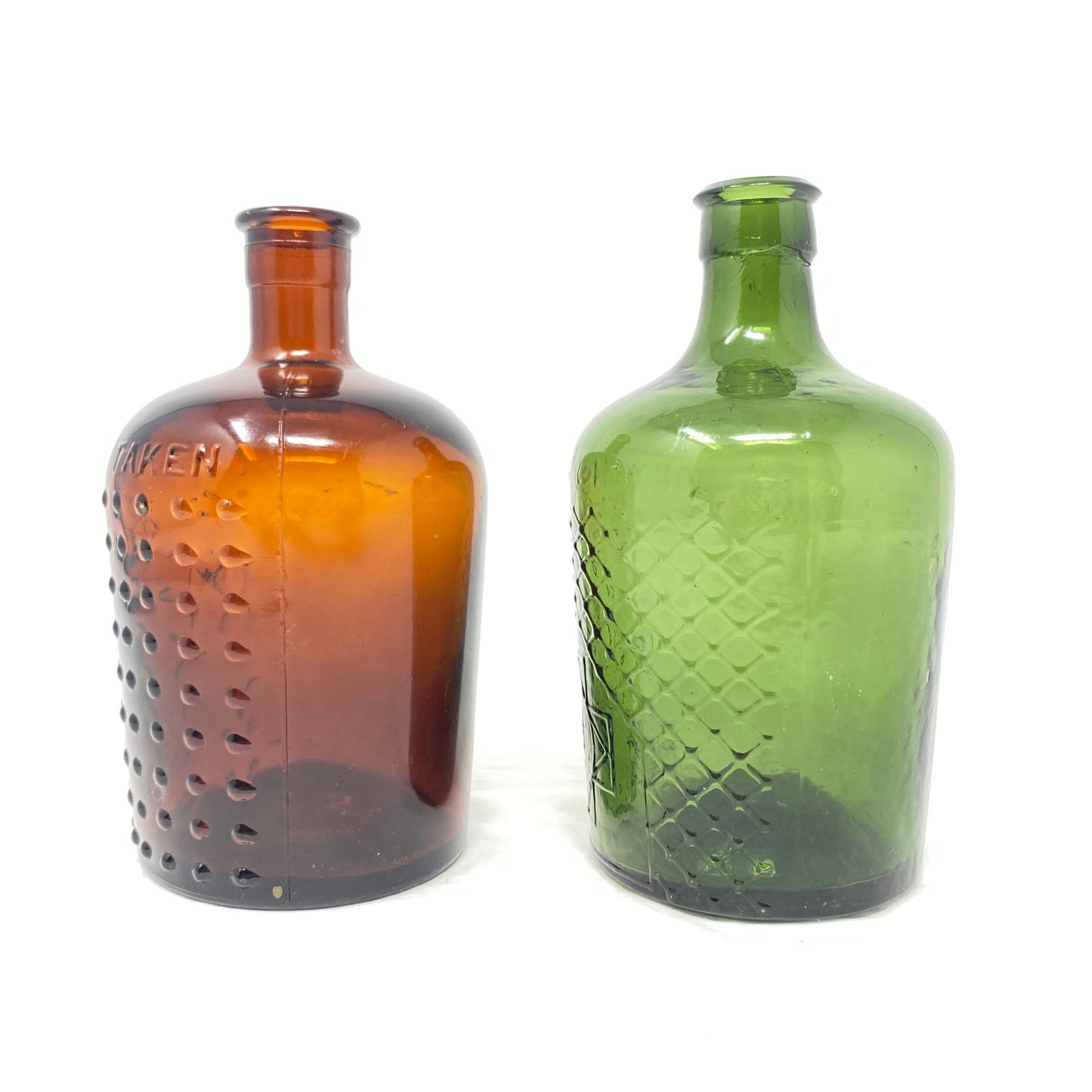 Pair of Antique Glass Lysol Bottles