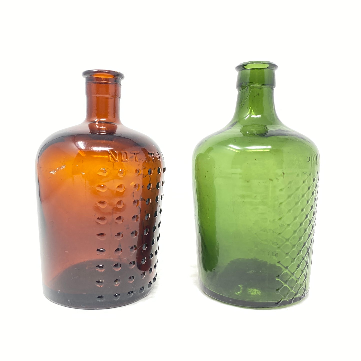 Pair of Antique Glass Lysol Bottles