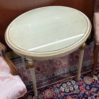 Vintage Hollywood Regency Gilded Oval Side Table