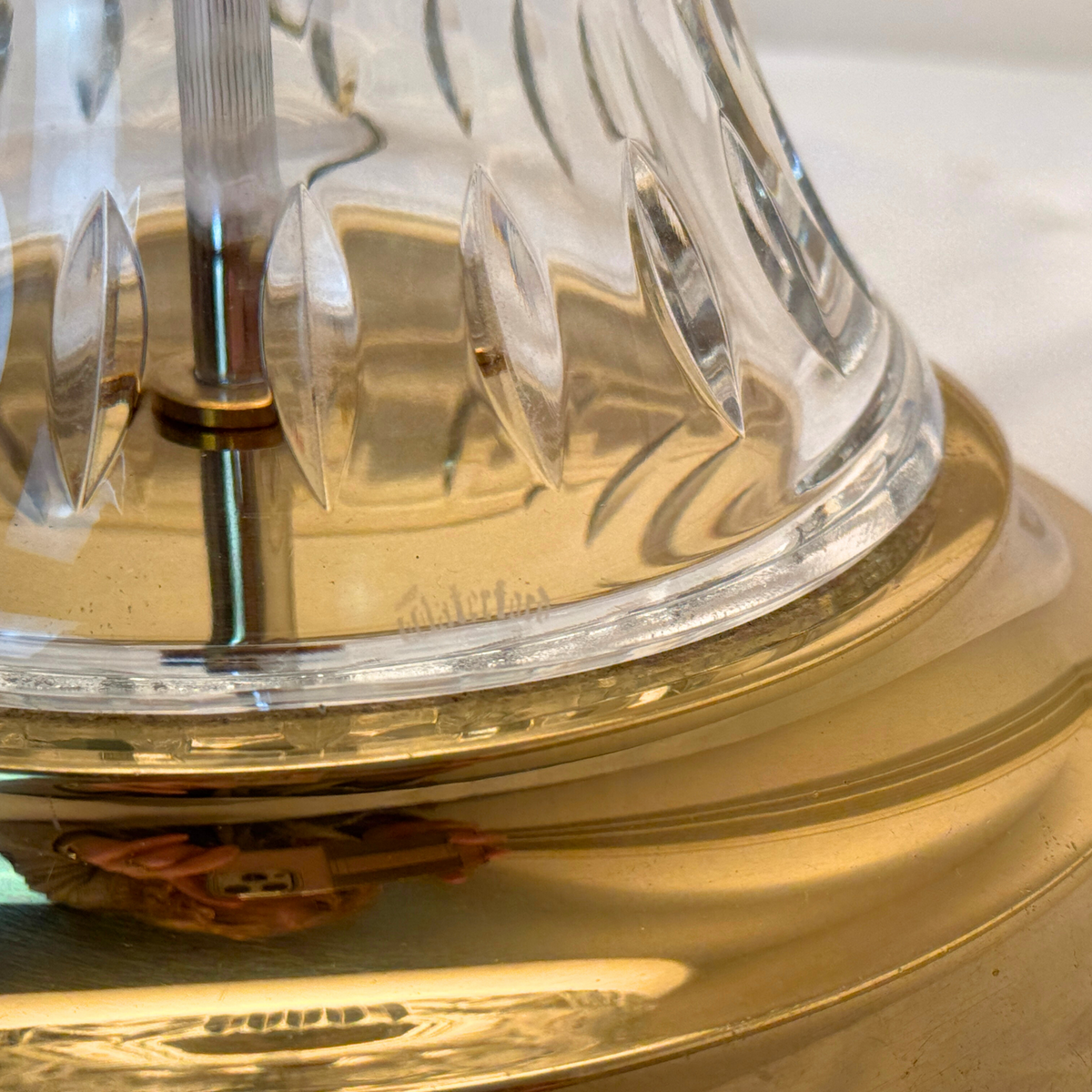 Waterford Crystal "Glencar" Lamps w/ Shades and Finials (Pair)