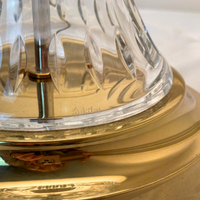 Waterford Crystal "Glencar" Lamps w/ Shades and Finials (Pair)
