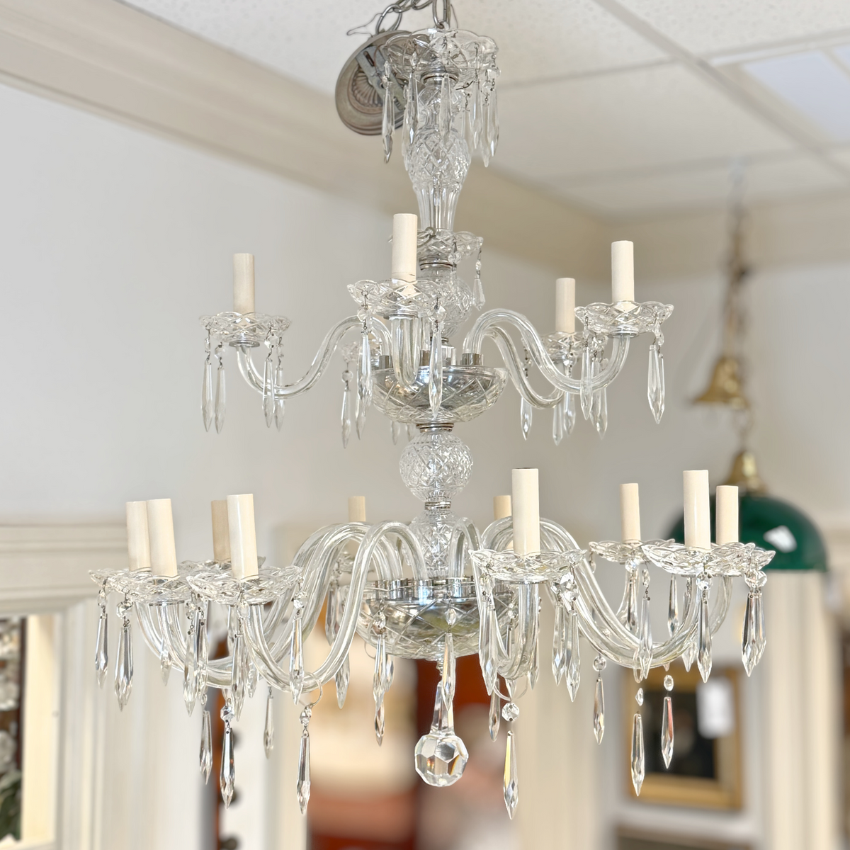 Crystal 15-Light Two Tier Chandelier