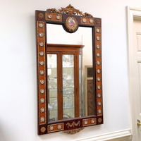 French Walnut & Gilt Ormolu Console with Mirror