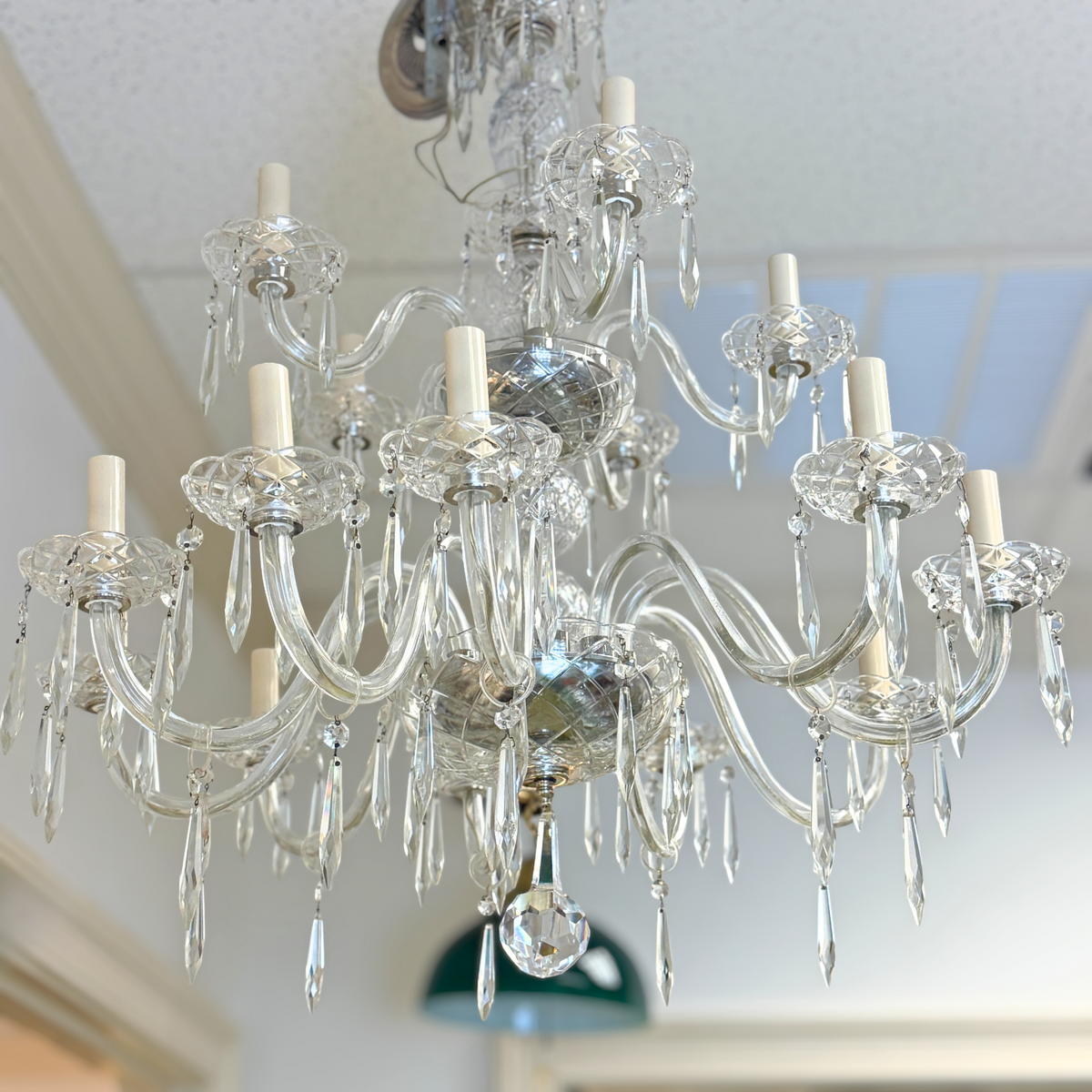 Crystal 15-Light Two Tier Chandelier