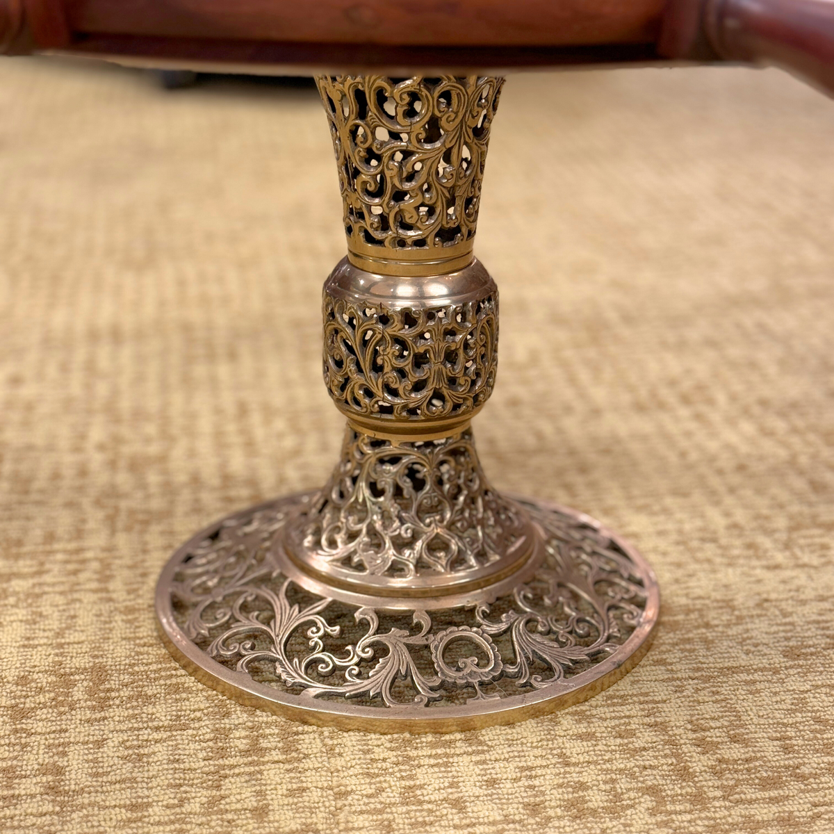 Authentic 36” Teak Ship’s Wheel Coffee Table