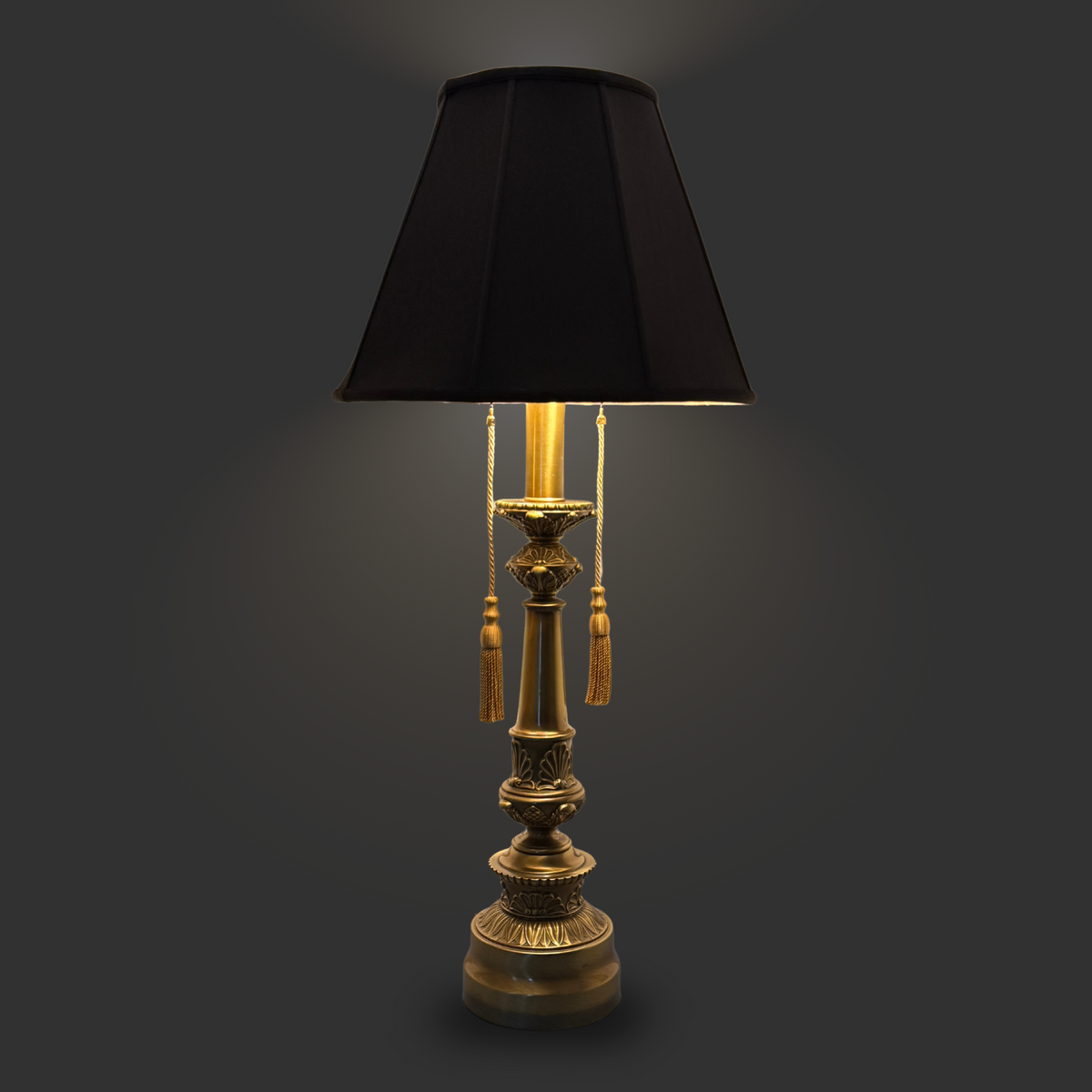 3-Light Brushed Brass Torchiere Lamp