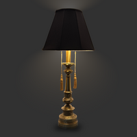 3-Light Brushed Brass Torchiere Lamp