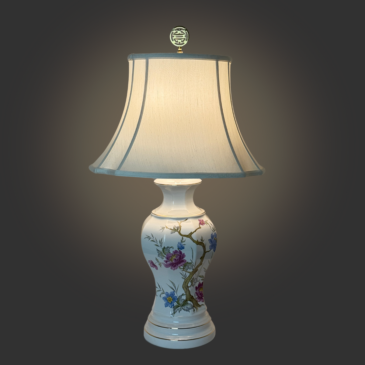 Royal Haeger "Flowers on Branch" Vase Lamp, ca. 1960