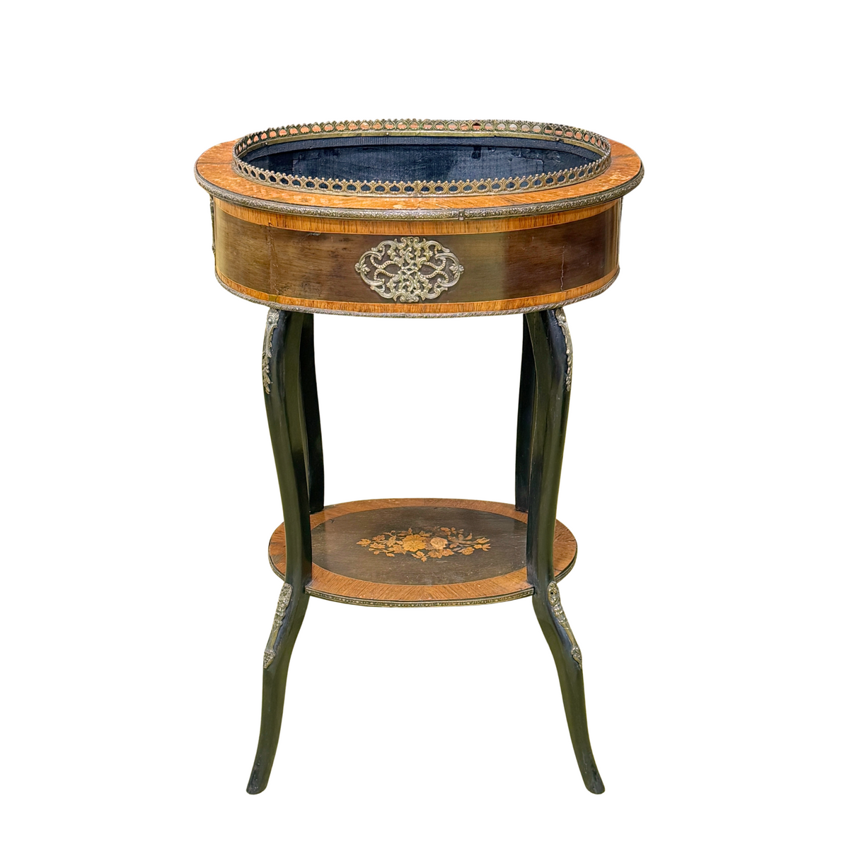 Antique French Inlaid Planter Jardiniere Stand