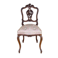 Antique Rococo Petite Carved Vanity Chair
