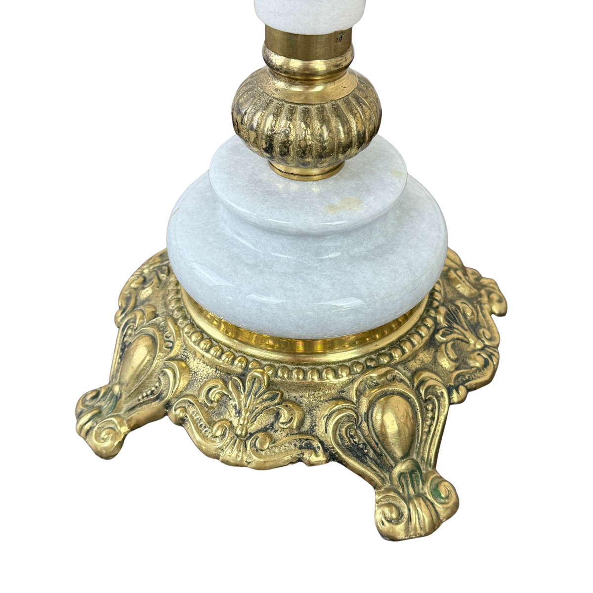 Electrified Victorian Banquet Lamp w/ Hand-Painted Globe