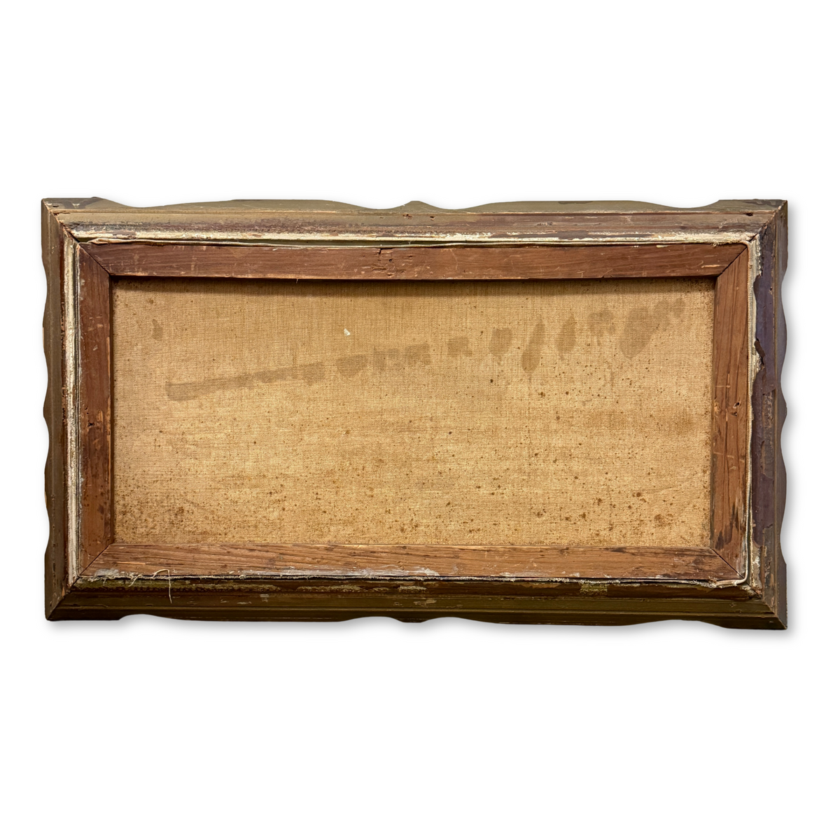 Antique Unsigned Moonlit Lake Oil on Canvas