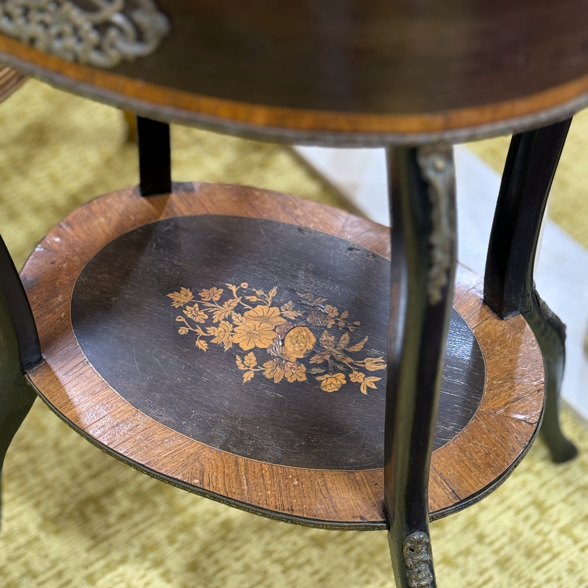 Antique French Inlaid Planter Jardiniere Stand