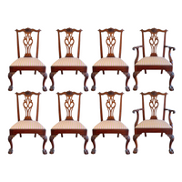 Henkel Harris 1992 #1125/112A Mahogany Claw Foot Dining Chairs (8)