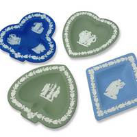 Wedgwood Blue & Green Four Suits 4pc Trinket Dish Set