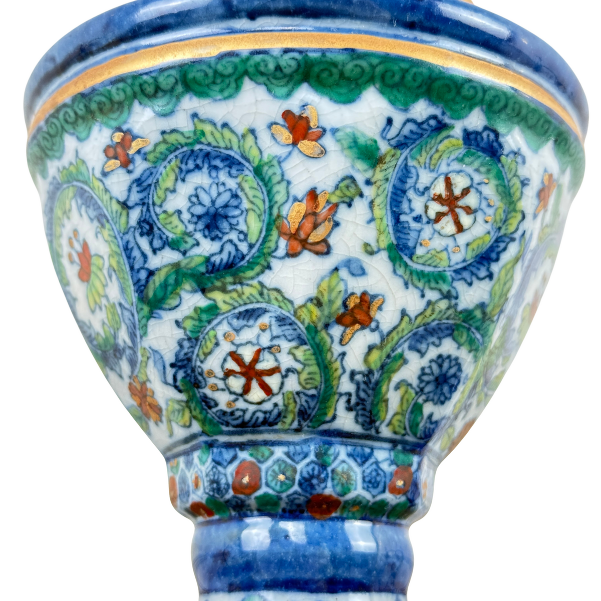 Antique Bohemian-Style Porcelain Candlestick Lamp