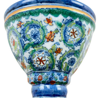 Antique Bohemian-Style Porcelain Candlestick Lamp