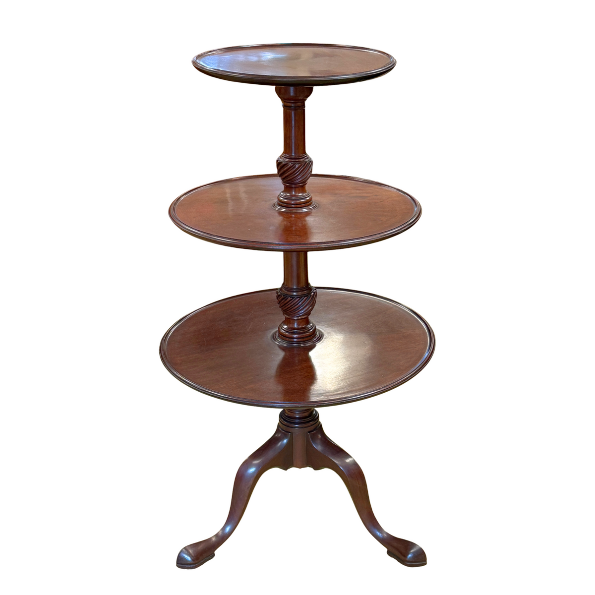 18th Century Chippendale 3-Tier Rotating Dumb Waiter