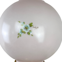 Electrified Victorian Banquet Lamp w/ Hand-Painted Globe