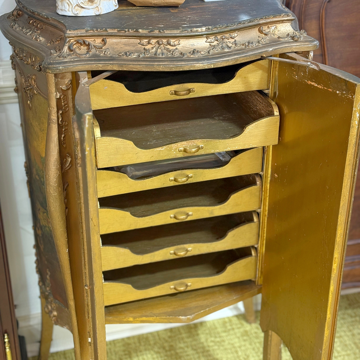 Antique French Sheet Music Cabinet