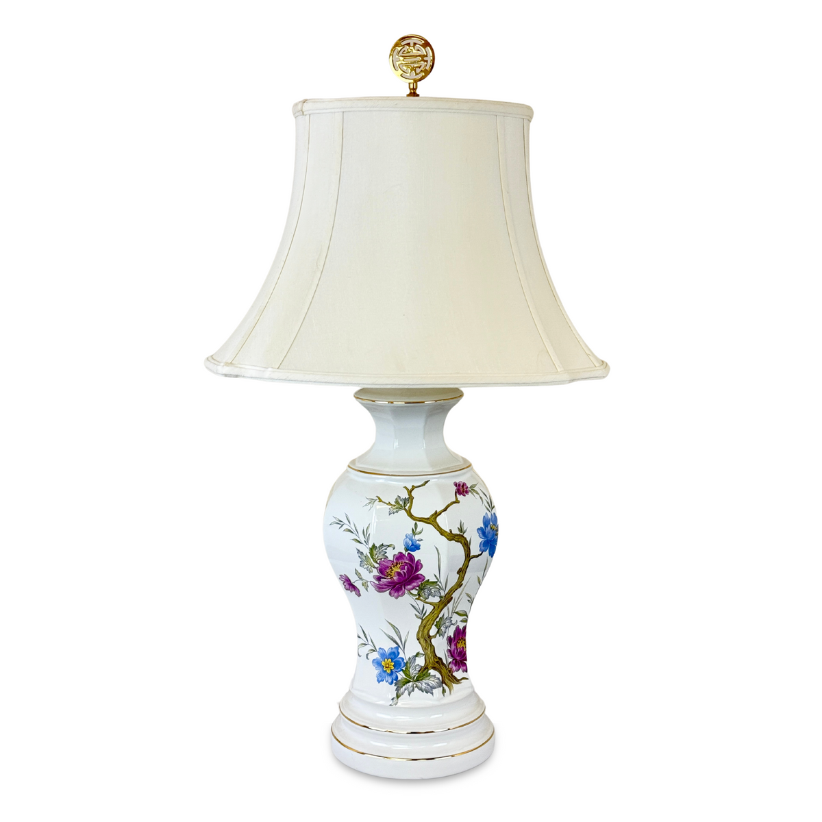 Royal Haeger "Flowers on Branch" Vase Lamp, ca. 1960
