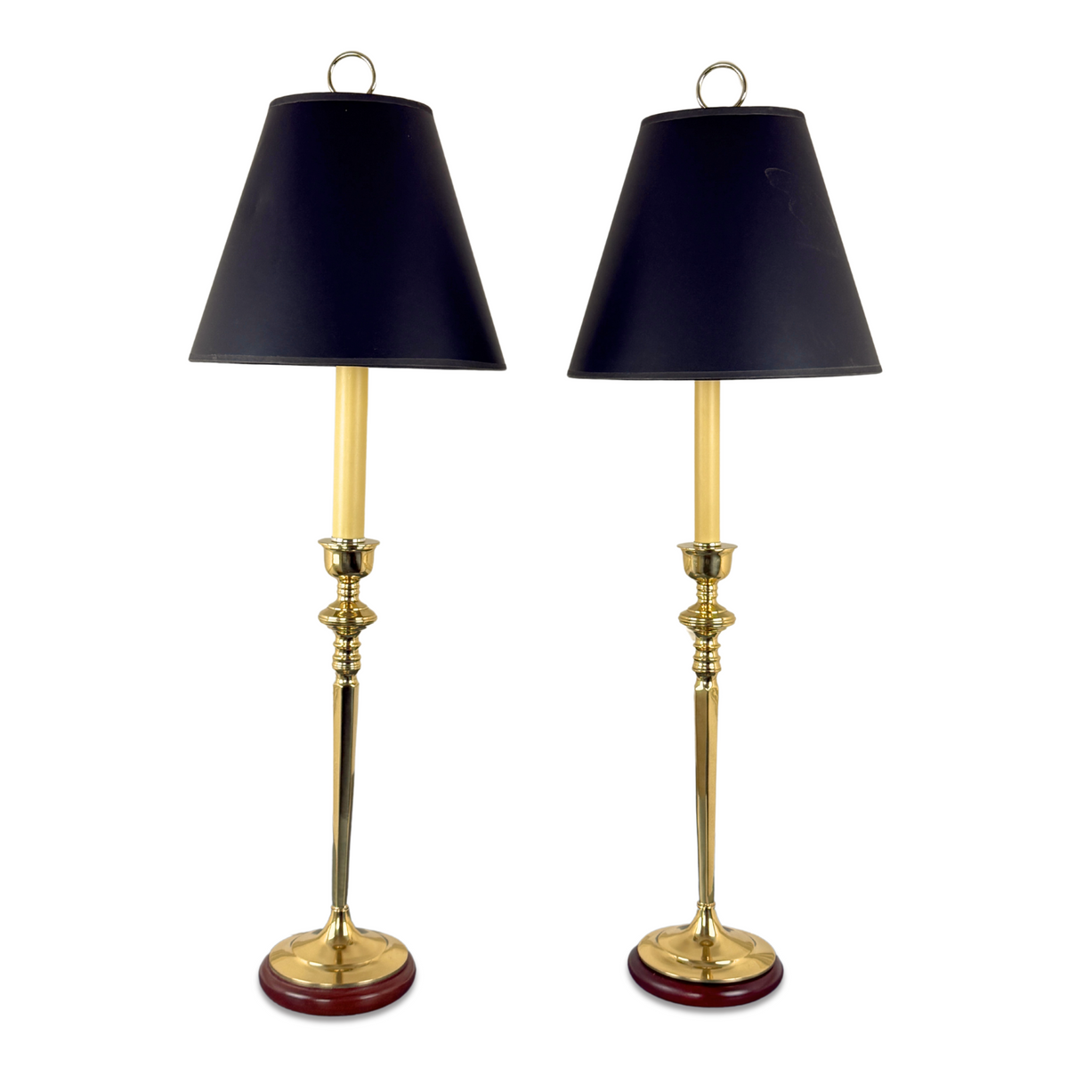 36" Brass Buffet Candlestick Lamps (Pair)
