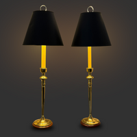 36" Brass Buffet Candlestick Lamps (Pair)