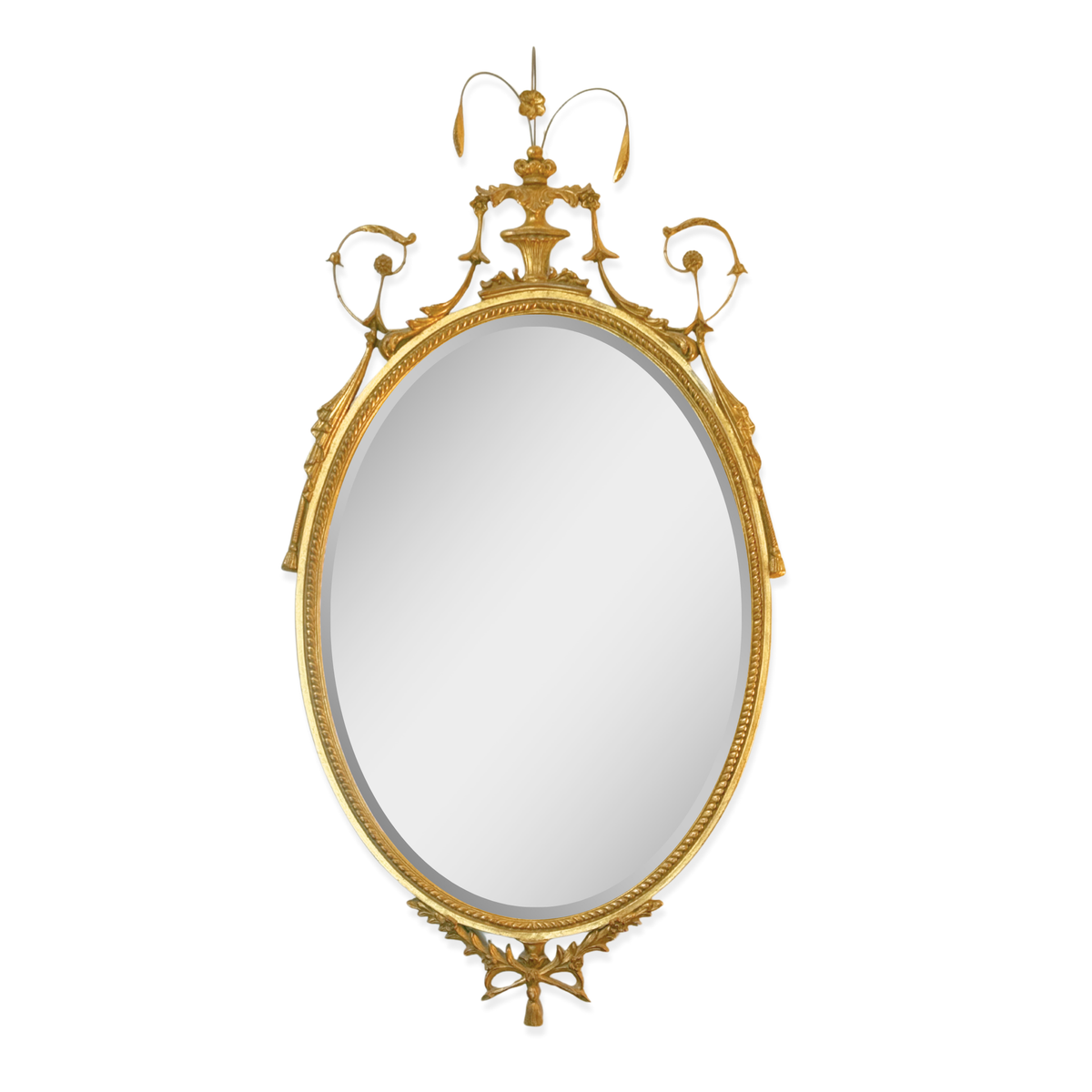 Gilt Neo Classical Beveled Wall Mirror 25x47