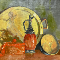 Small Still Life Oil on Canvas, ca. 1920