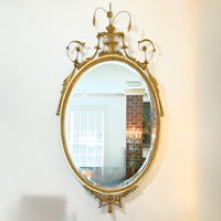 Gilt Neo Classical Beveled Wall Mirror 25x47