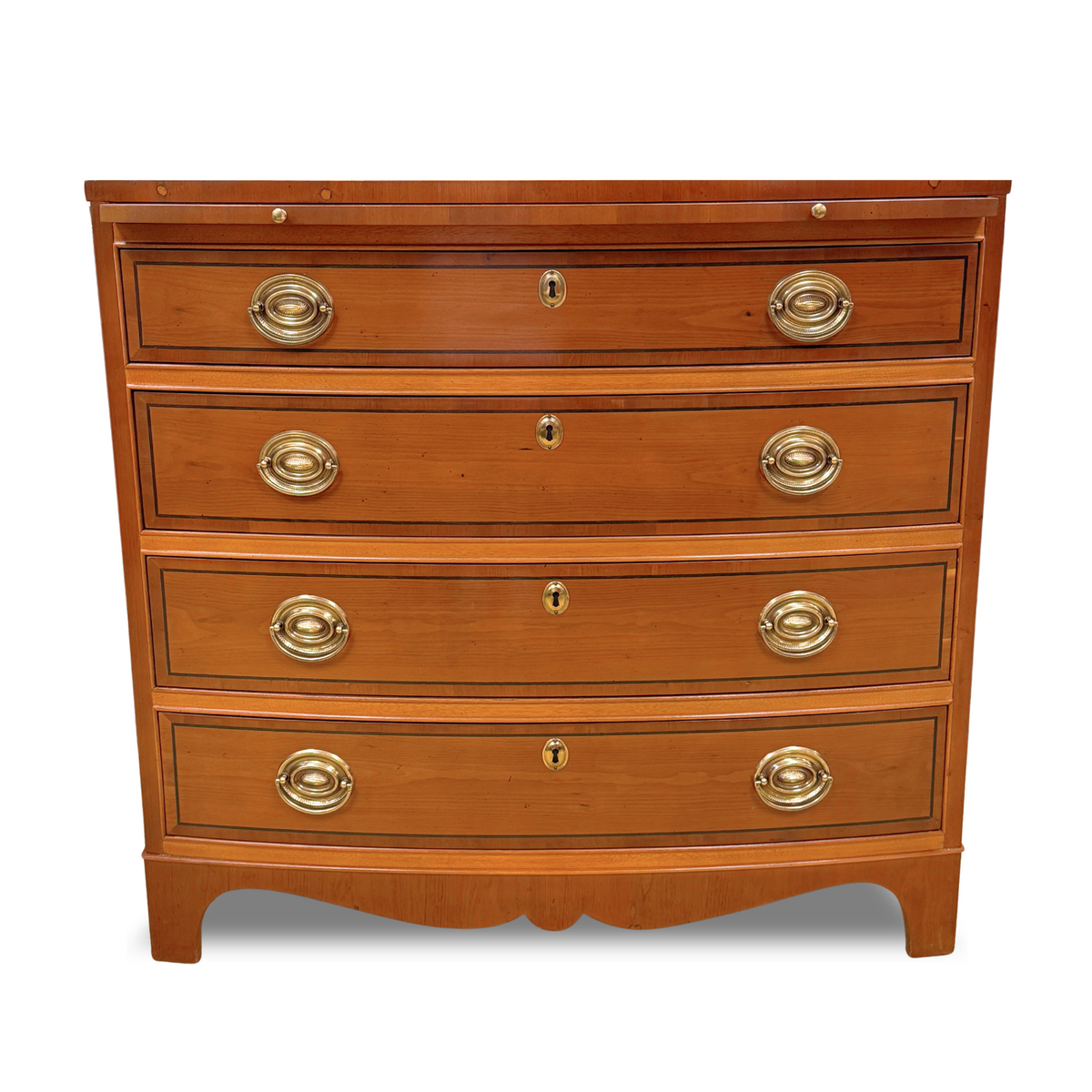 Hickory Manufacturing Yew Banded Bow Front Chest