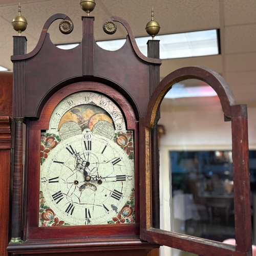 18th C. Maritime Moon Dial Calendar Grandfather Clock