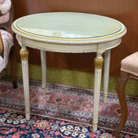 Vintage Hollywood Regency Gilded Oval Side Table