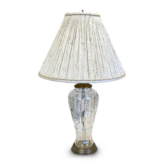 Waterford Crystal & Brushed Brass Lamp w/ Shade