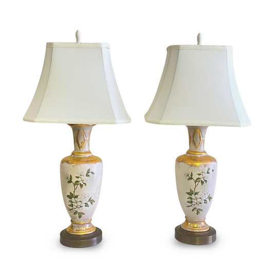 Pair of 1960's Dogwood Lamps