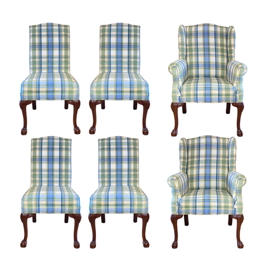 Lane Furniture Plaid Moire Dining Chairs (Set of 6)