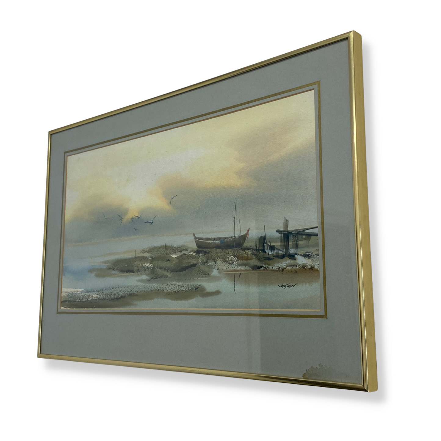 Vasan Framed & Matted Original Nautical Watercolor