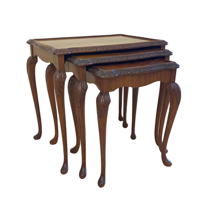Vintage Carved Italian 3pc Nesting Table Set
