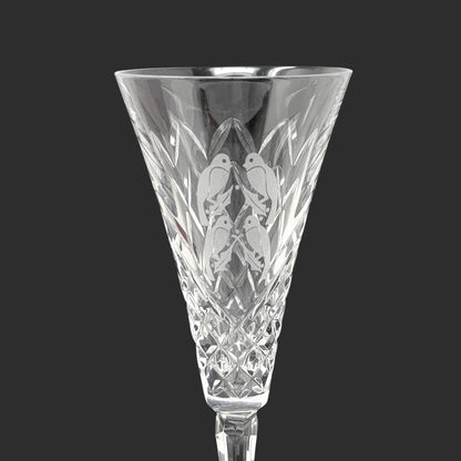 Waterford Crystal 12 Days of Christmas #4 Calling Birds Champagne Flute