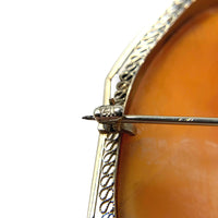 14K Gold Large Antique Cameo Pendant/Brooch