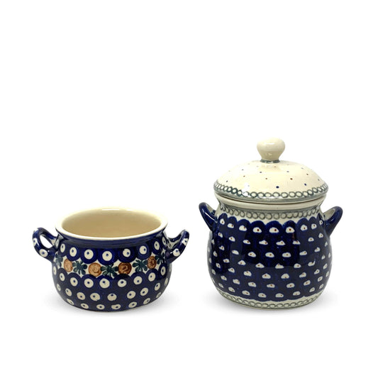 Pair of Polish Pottery Two-Handled Pots