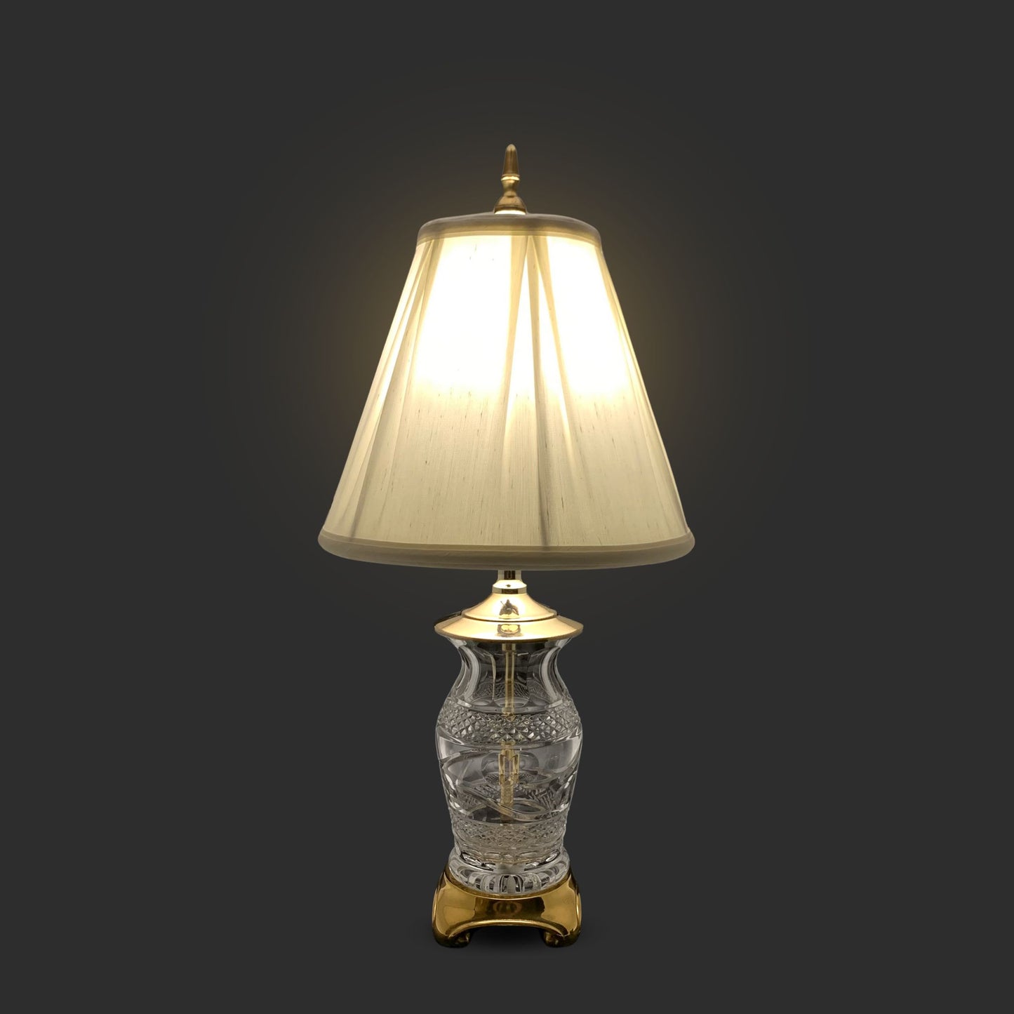Cut Crystal & Brass Lamp