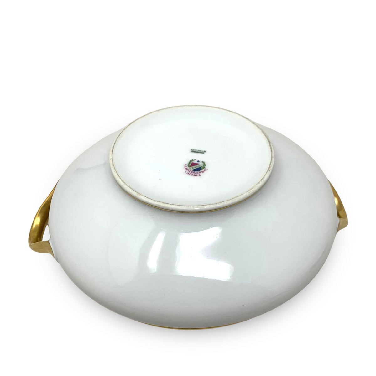 Antique A. Lanternier Limoges Porcelain Pair of Covered Vegetable Dishes