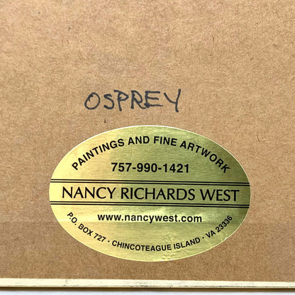 Nancy Richards West Framed Original Osprey Oil Pastel