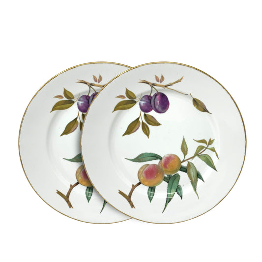 Royal Worcester "Evesham" Gold 1 1/4" Deep Dinner Plates (2)
