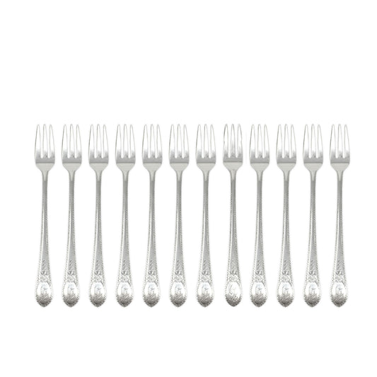 Lunt Early American Sterling Silver "H" Monogrammed Cocktail Forks (12)