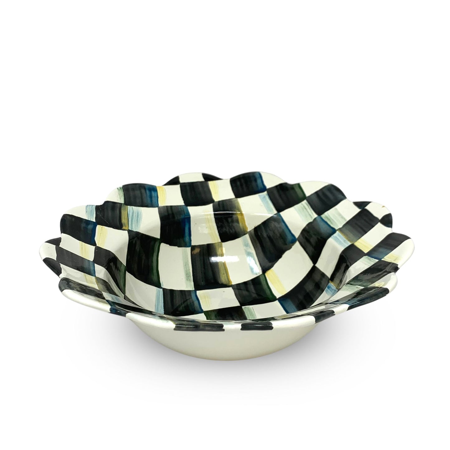 Mackenzie-Childs Courtly Check Enameled Petal Bowl