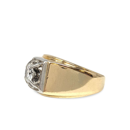 Vintage 14K Gold Men’s .90ct Diamond Ring - Size 9.5