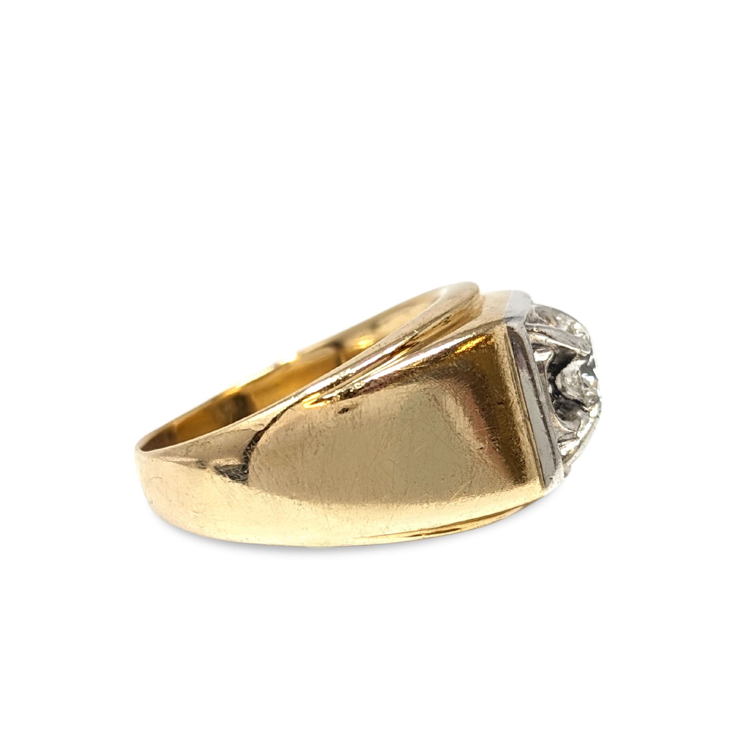 Vintage 14K Gold Men’s .90ct Diamond Ring - Size 9.5